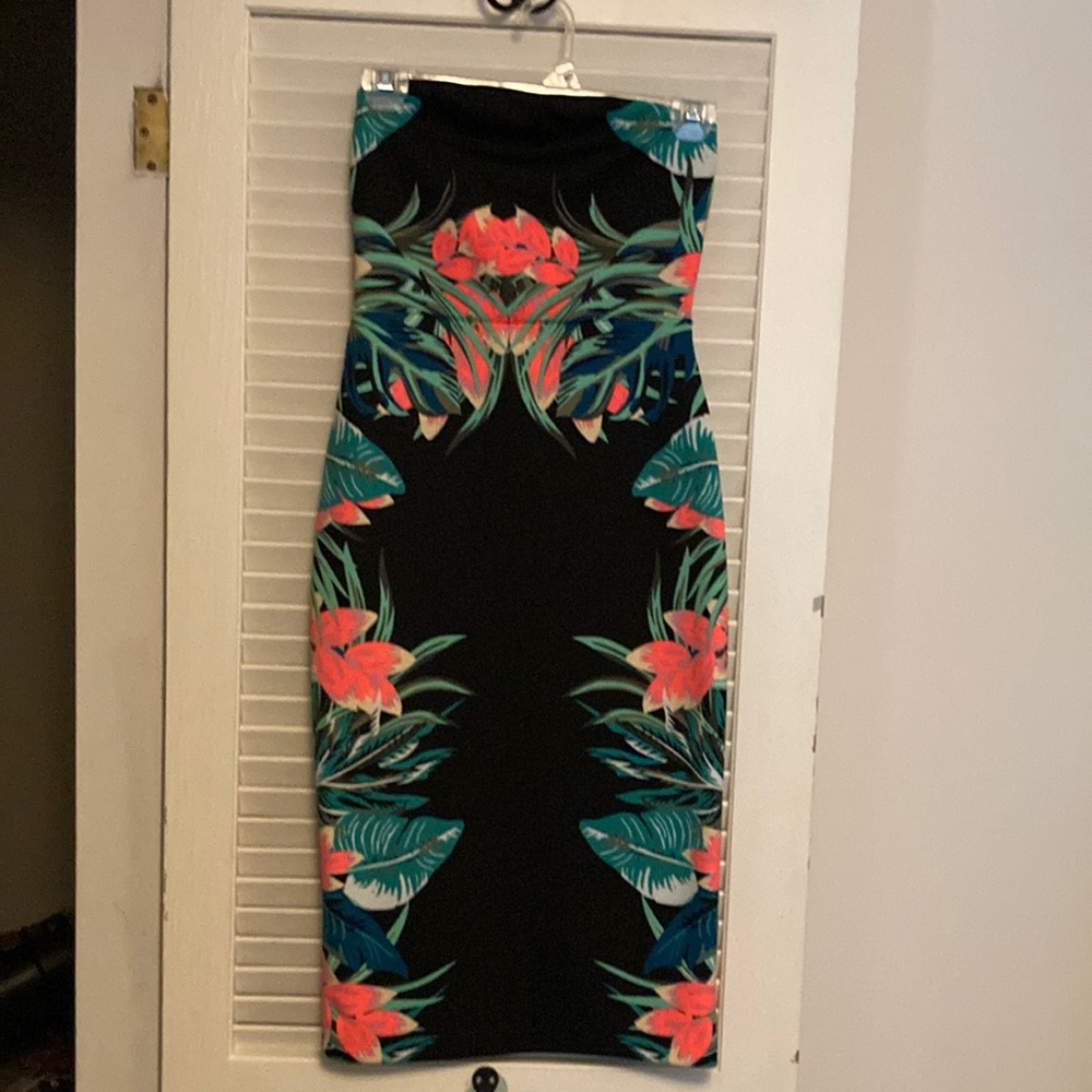 Express strapless mini dress.
